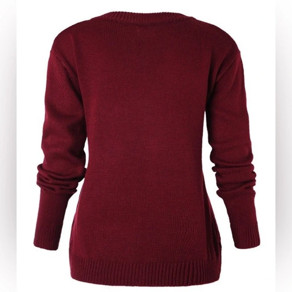 Haoyuanxiang Knit Crew Neck Santa Christmas Sweater